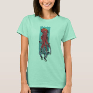 T-shirt Ocho sonnerie dames blanches/roses de Manos