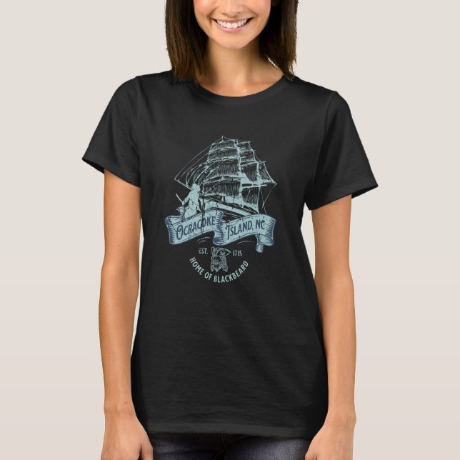 T-shirt Ocracoke Island North Carolina Est 1715 Nautical P (Devant)