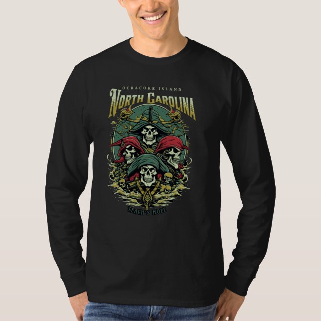 T-shirt Ocracoke Island Teach's Undead Pirates (Devant)