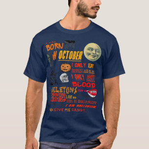 T-shirt Octobre Anniversaire Halloween Éffrayant Déplaisan