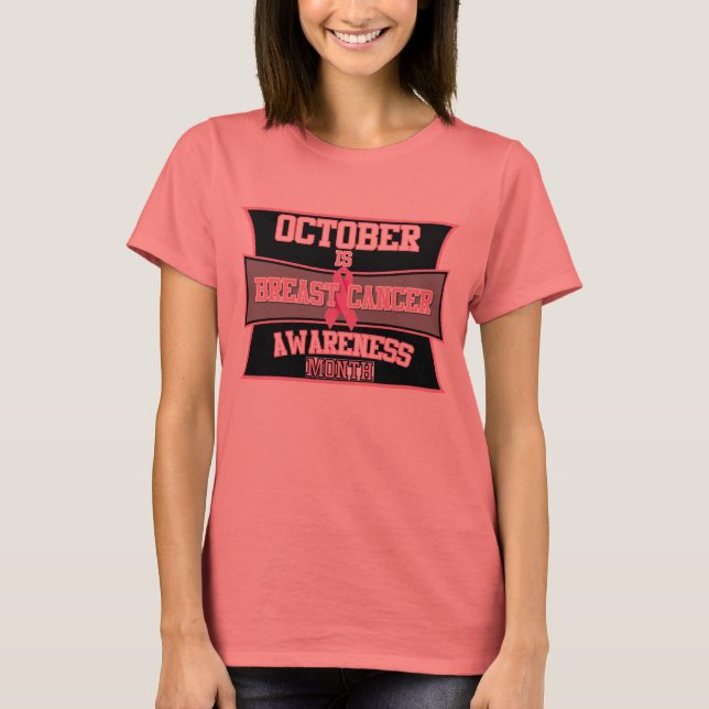 T-shirt Octobre est le Mois de sensibilisation au cancer d (Devant)