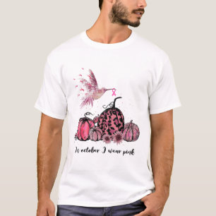 T-shirt Octobre Nous Portons Pink Hummingbird Cancer du se