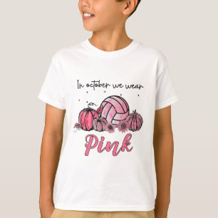 T-shirt Octobre Nous Portons Volleyball rose Cancer du sei