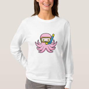 T-shirt Octopus à la plongée avec tuba et lunettes de nata