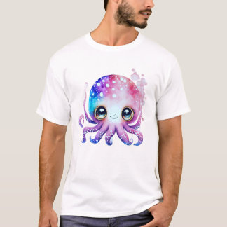 T-shirt Octopus adorable avec de grands yeux et bulle colo