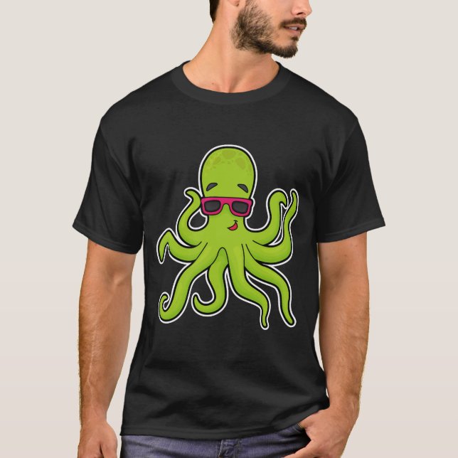 T-shirt Octopus avec lunettes de soleil (Devant)