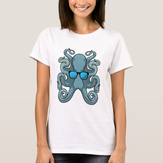 T-shirt Octopus avec lunettes de soleil (Devant)
