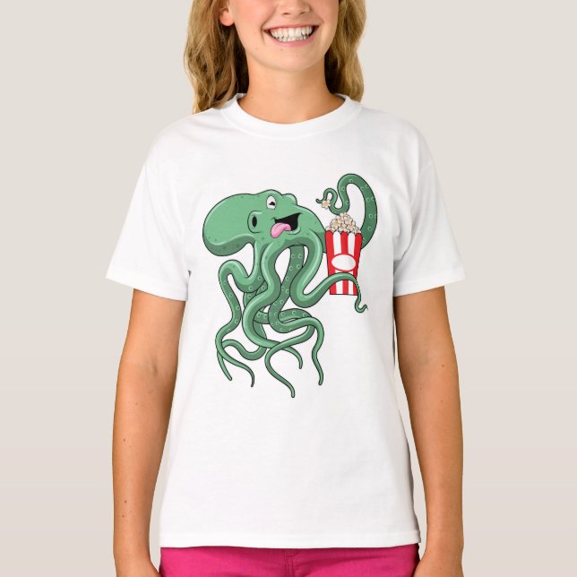 T-shirt Octopus avec Popcorn (Devant)
