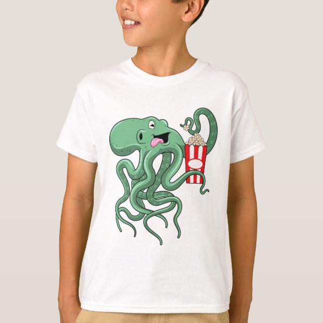 T-shirt Octopus avec Popcorn (Devant)