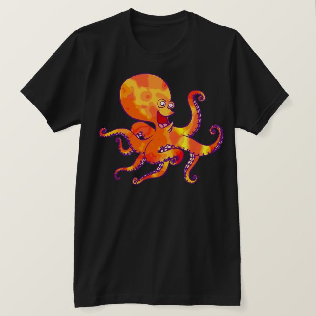 T-shirt Octopus, caricature amusante (Design devant)