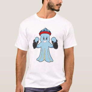 T-shirt Octopus comme Bodybuilder avec des cloches
