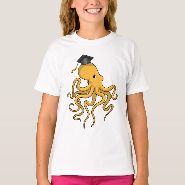 T-shirt Octopus comme étudiant avec diplôme (Devant)