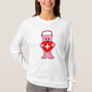 T-shirt Octopus comme infirmière avec coeur
