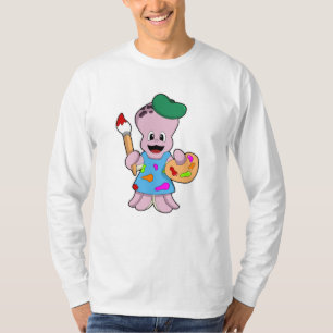 T-shirt Octopus comme Peintre avec pinceau