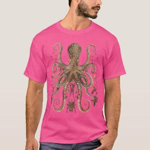 T-shirt Octopus Floral Fleurs calmar Kraken Plongée sous-m