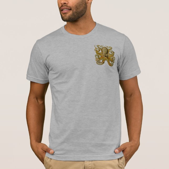 T-shirt Octopus illustration antique monstre marin (Devant)