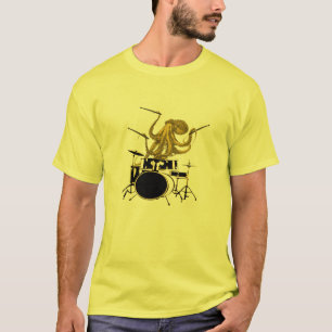 T-shirt Octopus jouer batterie tammer chemise tambour tee 