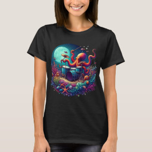 T-shirt Octopus mélodique : Drumming in the Depths