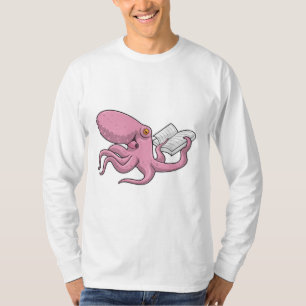 T-shirt Octopus Nerd avec le livre