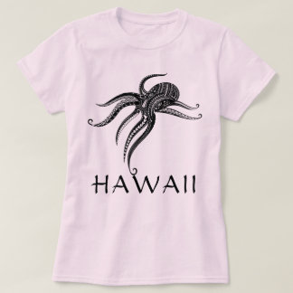 T-shirt OCTOPUS POLYNESIAN TRIBAL HAWAII Blk