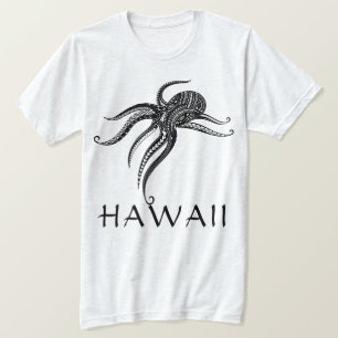 T-shirt OCTOPUS POLYNESIAN TRIBAL HAWAII Blk