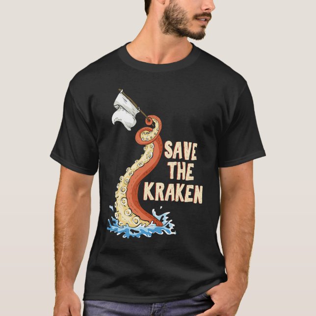 T-shirt Octopus  Save The Kraken (Devant)