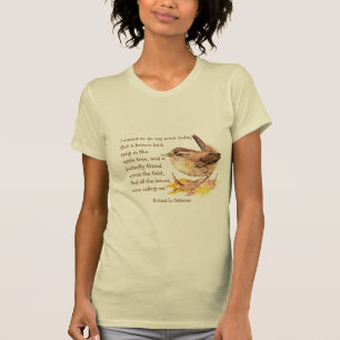 T-shirt "Ode au poème Brown de nature d'oiseau d'aquarelle
