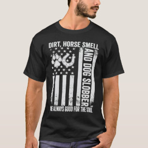 T-shirt Odeur de cheval sale et bave de chien Drapeau amér