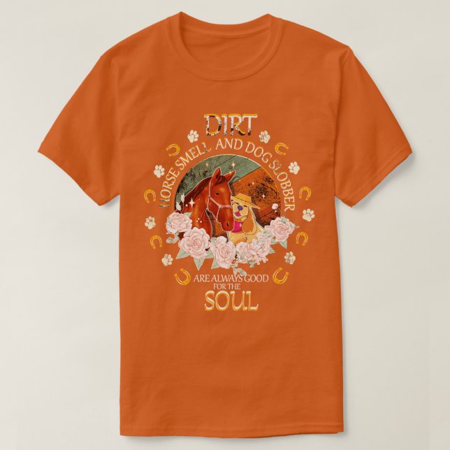 T-shirt Odeur De Cheval Sale Et Chien Slobber Amoureux de  (Design devant)
