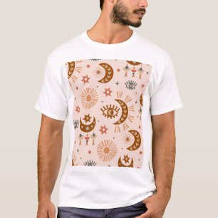 T-shirt Oeil céleste, lune, motif du soleil.