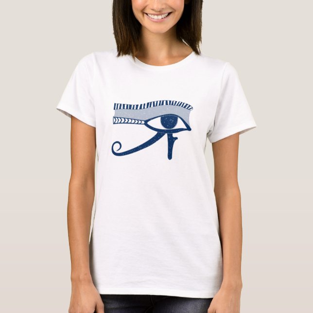 T-shirt Oeil égyptien de Horus Bleu Lucky Charm (Devant)