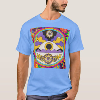 T-shirt Oeil Psychédélique Coloré Avec Fleurs