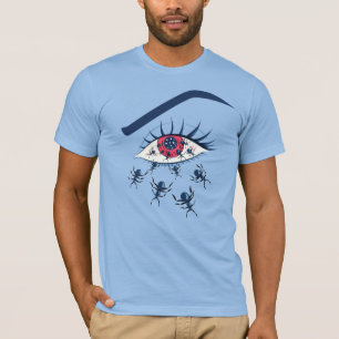 T-shirt Oeil Rouge Féminin Déplaisant Étrange Avec Des Fou