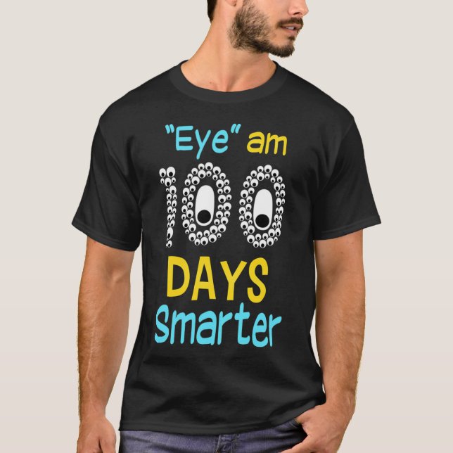 T-shirt Oeil Suis 100 Jours Plus Intelligent 100 Jours De  (Devant)