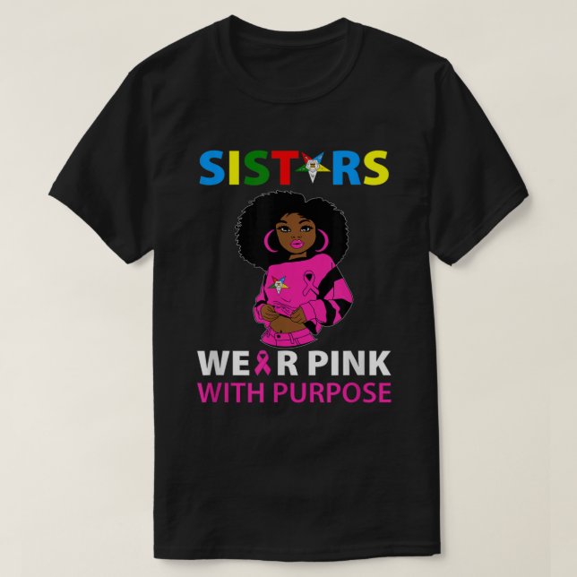 T-shirt OES Soeurs Portent Rose Etoile de l'Est Cancer du  (Design devant)