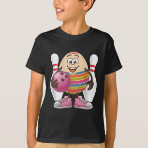 T-shirt Oeuf de Pâques Costume coloré Joueur de bowling Éq