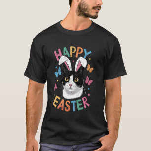 T-shirt Œuf de Pâques de chat noir drôle Joyeuses Pâques L