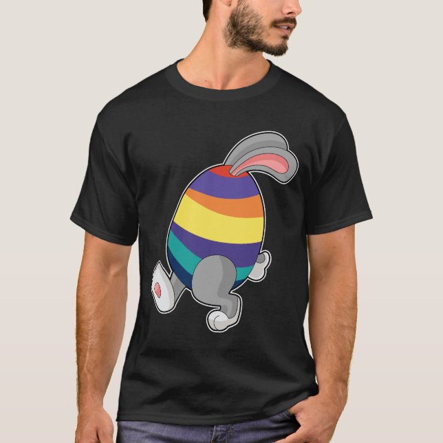 T-shirt OEuf de Pâques de lapin Courir (Devant)