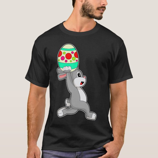 T-shirt OEuf de Pâques de lapin Courir (Devant)
