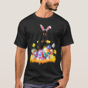 T-shirt Œuf de Pâques drôle Chien Doberman Dimanche de Pâq
