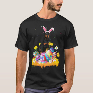 T-shirt Œuf de Pâques drôle Chien Doberman Dimanche de Pâq
