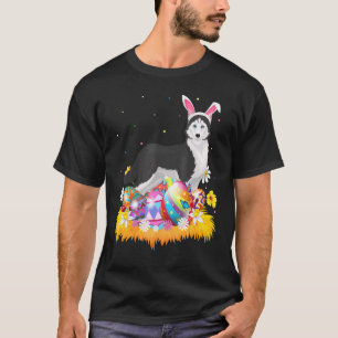 T-shirt Œuf de Pâques drôle Chien Husky Sibérien Sunda de