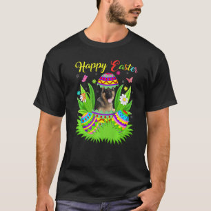 T-shirt Œuf de Pâques floral Chien Berger Allemand drôle d