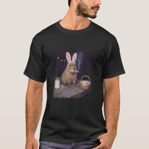 T-shirt Œuf de Pâques fumant drôle de capybara avec oreill