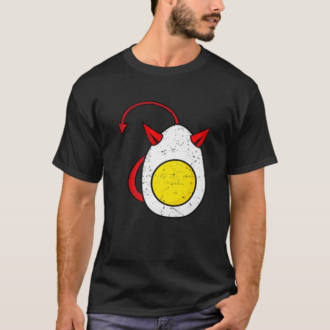 T-shirt Oeuf décapité rétro Drôle Costume d'Halloween Homm (Devant)