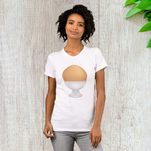 T-shirt Oeuf marron dans un coquetier blanc