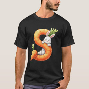 T-shirt Oeufs d'alphabet de Pâques ABC Carotte Lettre S po