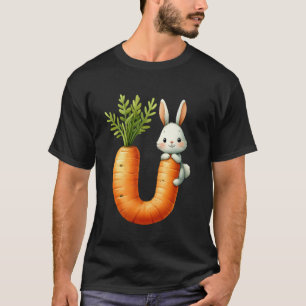 T-shirt Oeufs d'alphabet de Pâques ABCs Carotte Lettre U p