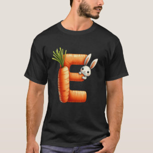 T-shirt Oeufs d'alphabet Pâques ABCs Carotte Lettre E pour