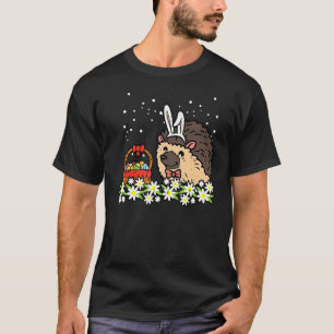 T-shirt Oeufs De Lapin De Hérisson De Pâques Sur Fleurs Mi